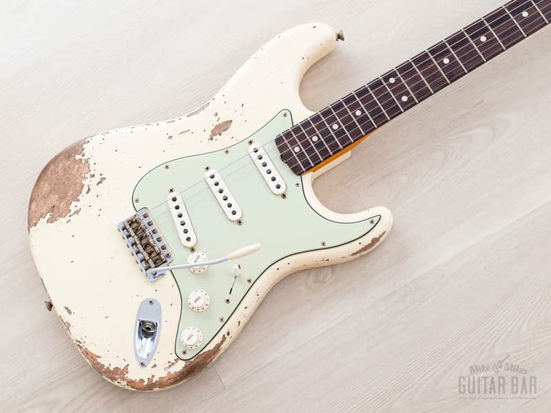 2023 Fender Custom Shop 1961 Stratocaster Heavy Relic Olympic White w/ Case, CoA