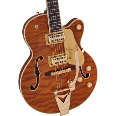 Gretsch  Limited Edition Falcon Center Block Jr. with Bigsby Quilted Maple, Ebony Fingerboard, Roundup Orange image 1