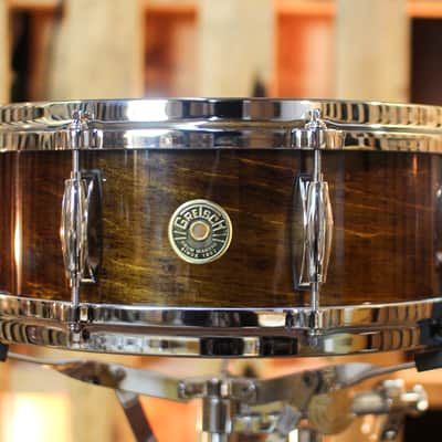 Gretsch 5x14 USA Custom Gloss Antique Maple Lacquer Snare Drum image 1