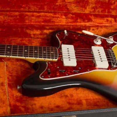 Fender Jazzmaster Solid Body Electric Guitar (1966), ser. #153808, original black tolex hard shell case. image 21