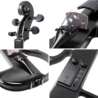 Cxxss 4/4 Violin Electric Violin(right hand)Black-US image 13