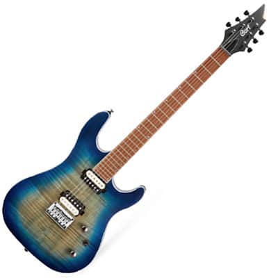 Cort KX Series KX300OPCB, Mahogany Body w/ Spalted Maple Top, EMG, Open Pore Cobalt Burst image 1