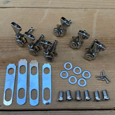 Immagine Hipshot 3+3 GripLock Open-Gear Locking Guitar Machines 3x3 Tuners w/ UMP - Chrome - 3