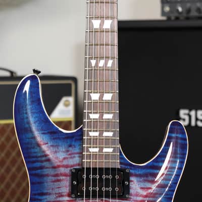 2015 Schecter USA Custom Shop Hollywood Classic Blue Crimson Flame Maple Top HH #15-10026 image 9