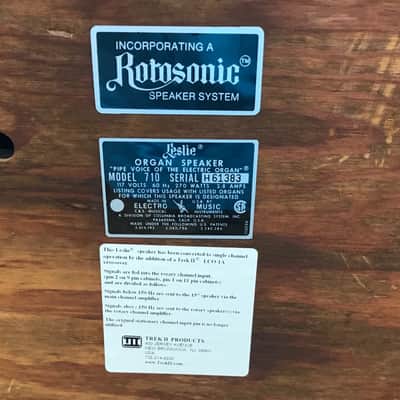 Leslie Model 710 Rotosonic 90W Solid State 2 Channel Bi-Amp Speaker System Made In The USA image 6