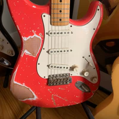 1966 Relic Fender Stratocaster, Fiesta Red, USA and Japan Parts image 3