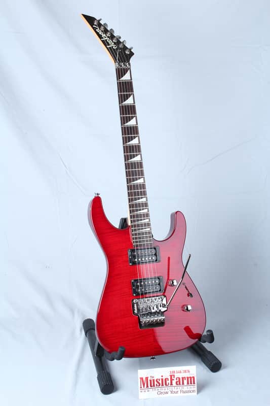 USED Jackson Dinky II Flame Maple Trans Red W Reverse HeadStock