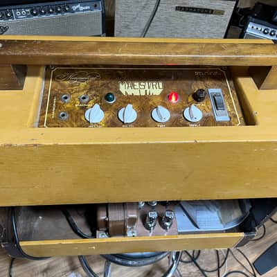 Magnatone Maestro M-212-8B 1952 with 2-12" Blue Jensen Speakers Faun with Brown Alligator image 4