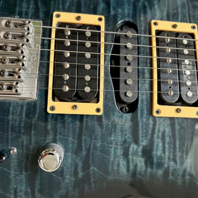 Brian Moore MC 1 mid to late 1990's - Blue Black figured top Graphite neck, image 4