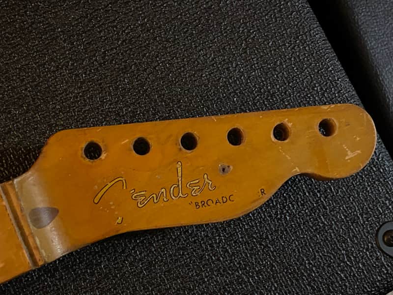Fender Clive Brown Broadcaster Neck 1950 Blackguard Copy Fender Custom Shop Black Guard Heavy Relic Neck Vintage Masterbuilt Dale Wilson Nachocaster Quality 1951 1952 1953 1954 Danny Gatton Nacho Julian Lage Vibe Nitro Finish image 1