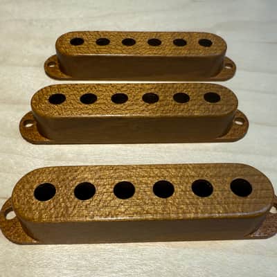 Strat single coil wood pickup cover set image 3