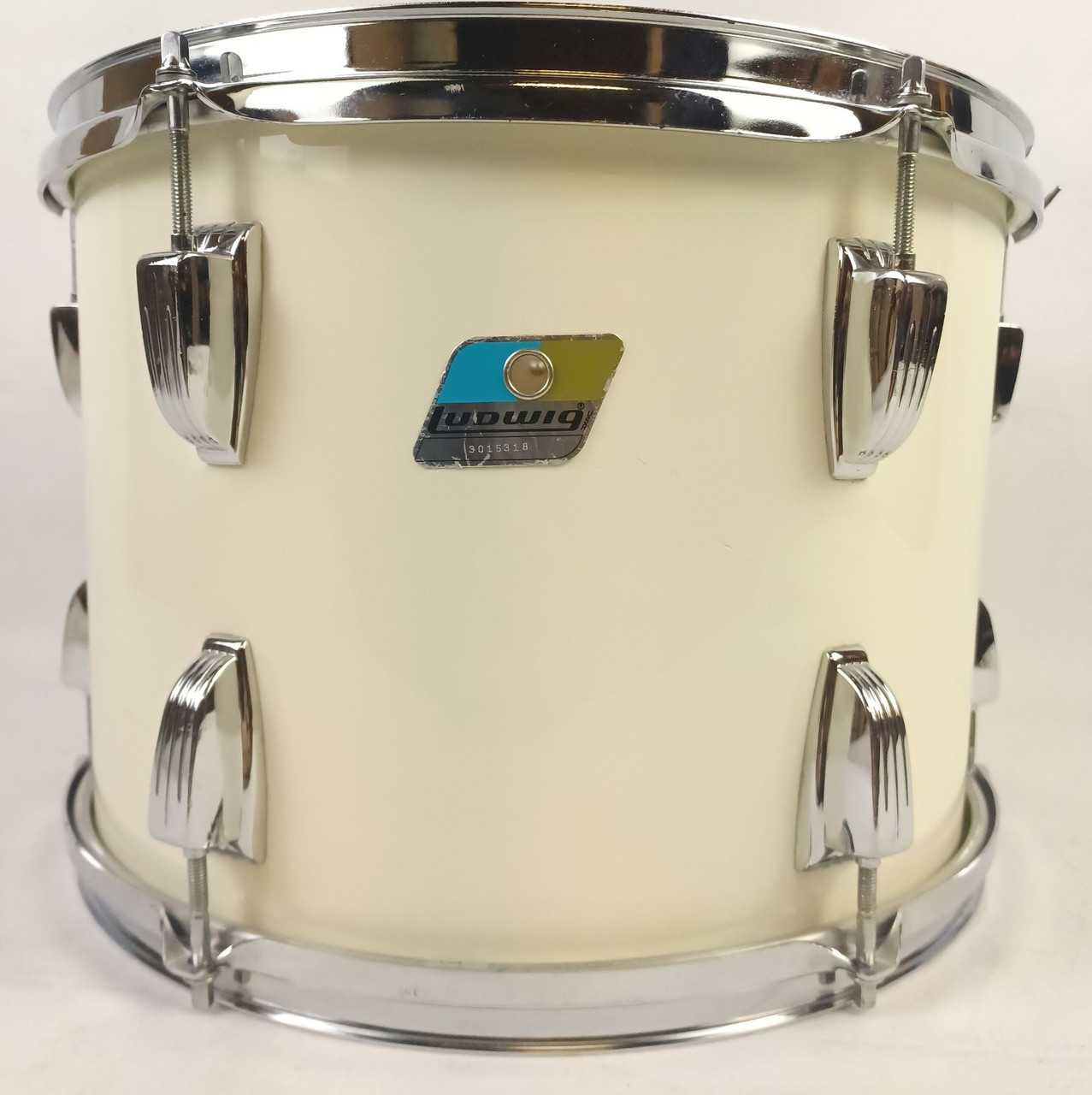 Ludwig 10x14"White Cortex Tom Drum Vintage80 6Ply Maple Classic Blue/Olive Badge — main photograph