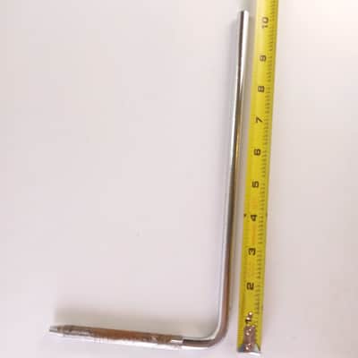 Ludwig 3/8x5.25x10"Cymbal L-Arm Rod Chrome Bass Drum Post-1967 Straight Knurling image 1