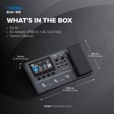 BOSS GX-10 | Compact Guitar & Bass Effects Processor | GX-100 Sound Engine | Colour Touch Display | 32 Amp Types & 170 BOSS Effects | Multi-mode Footswitches & Expression Pedal | AIRD Technology image 4