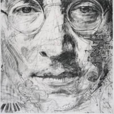 Drew Walker 1967 John Lennon Multi media collage 43"x48" 1 of 1 image 14