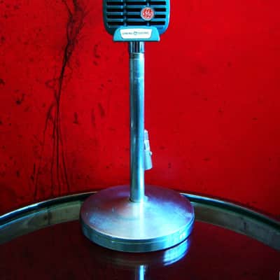Vintage 1950's General Electric 97U29 / Shure 510C controlled magnetic microphone w Electro Voice 423A stand display prop repair image 1
