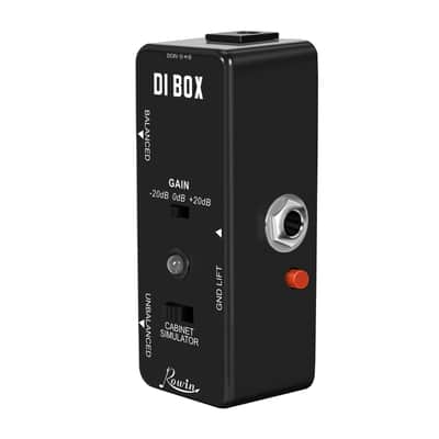 Rowin LEF-331 Active DI Box Pedal – Mini Direct Injection Box with Cabinet Simulator, Gain Control (-20dB to +20dB), Ground Lift, XLR Balanced & 1/4" Unbalanced Outputs, True Bypass, Metal Shell image 2
