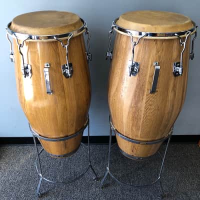 Vintage 1960s Original Valje Conga and Quinto Hand Drum pair with