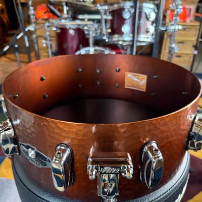 Tama Hand Hammered Copper Snare Drum 14x5.5 MIJ Japan Serial #00060 All Original image 7