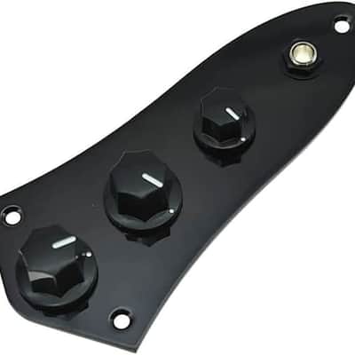 Fully Loaded Control Plate Pre-Wired Control Plate with Wiring Harness for Jazz J Bass Black image 2