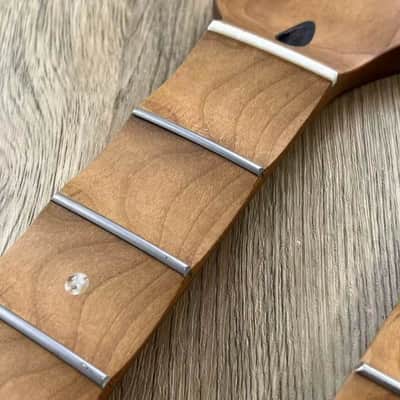 Roasted Maple Wood Strat Style Guitar Strat Style Neck, 22 Frets Scalloped Fingerboard Fretboard image 6