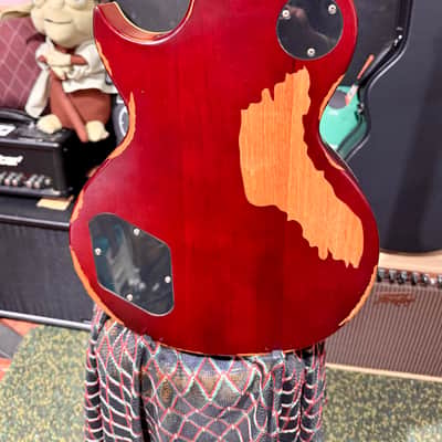 Immagine Vintage Guitars V100 ICON  Electric Guitar ~ Distressed - LEMON DROP “SUPER FLAME MAPLE TOP” Free Case Incl. - 23