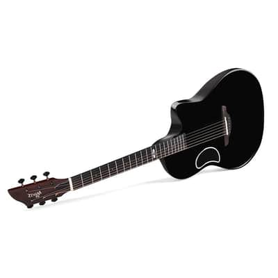 WINZZ AFO300C Solid Spruce Top With Carbon Fiber Back Acoustic Electric Guitar - Black image 11