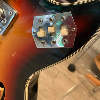 1960s Fujigen Fiama Hollow Body 3 Pickup Sunburst image 5