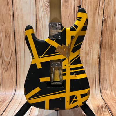 EVH Limited Ed. Striped Series Frankie MN BLK/YLW image 2