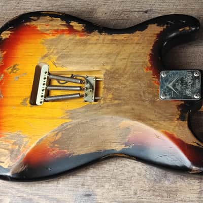 MyDream Partcaster Custom Built - Heavy Relic Sunburst SRV image 10