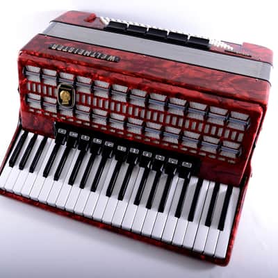 German Made Top Piano Accordion Weltmeister Serino - 120 bass, 16 registers (11 + 5 switches) + Shoulder Straps & Hard Case ~ LMMH - Video image 7