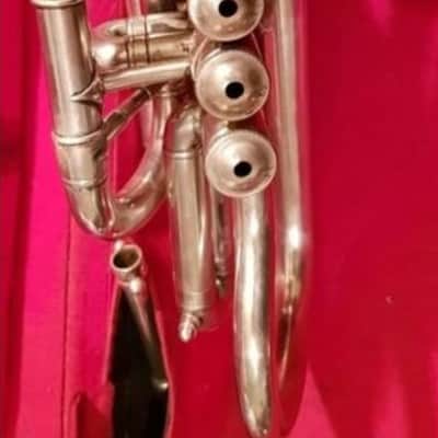 SML Strasser Marigaux Lemaire B Flat Silver Plated Cornet 1930s image 12
