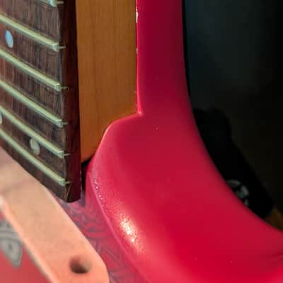 Hamer USA Diablo Electric Guitar Body Neck Project 1992 Pro Pink Paisley Metallic Refin image 7