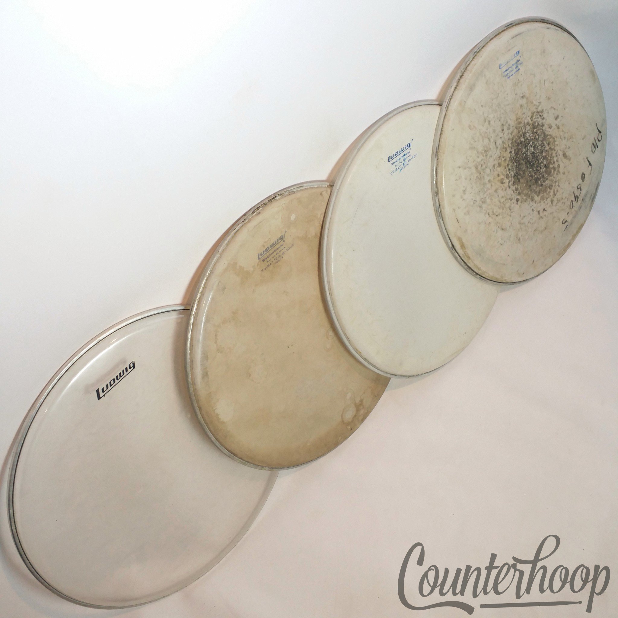Ludwig 4x 16" Floor Tom Drum Heads 70s db-750/1000 Medium/Heavy Vintage USA* — main photograph