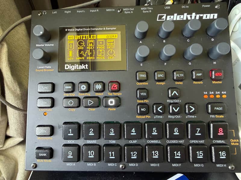 Elektron Digitakt MK1 + Decksaver, Wooden Buttons & Custom Desktop Stand image 1