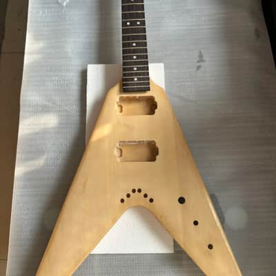 Flying V Style Guitar Solid Basswood Body with Maple Neck DIY Project image 2