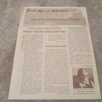 Vintage 1979 Fender Rhodes Service Center Dealer Newsletter! Rare, Original Case Candy, Paperwork! image 1