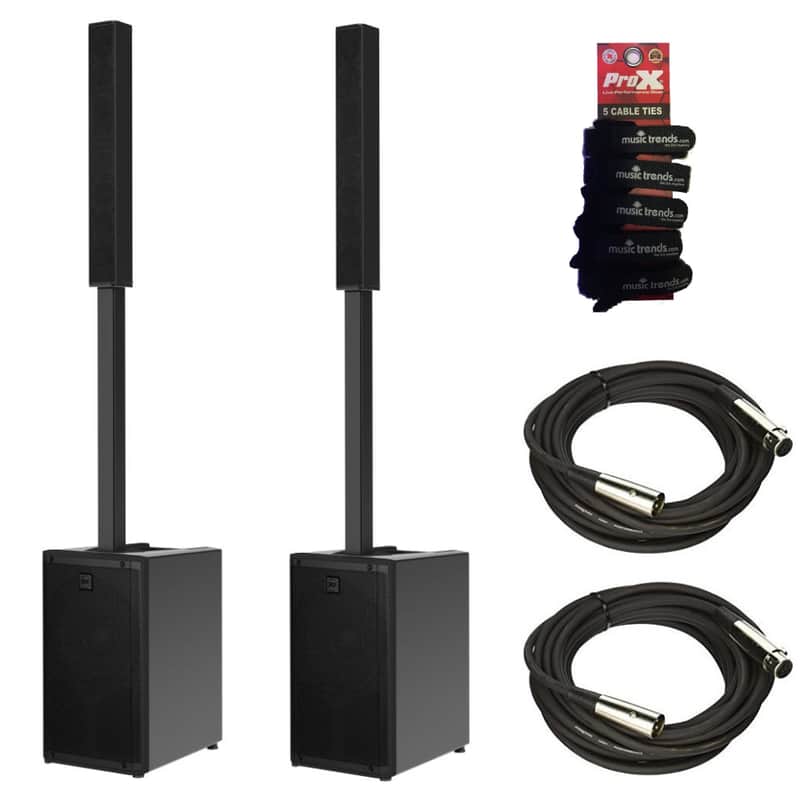 2x RCF EVOX-J9 Active 2100w 12" Three-way Column Array + XLR Cables image 1