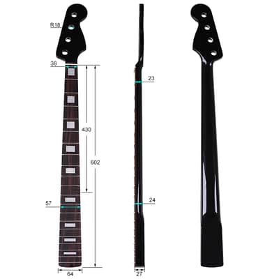 Canada Maple Wood 4 String Black JB Guitar Neck,20-fret image 8
