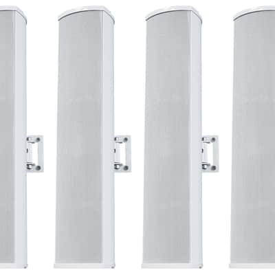 (4) Rockville WET ARRAY 4 White Line Array Speakers For church/School/Auditorium image 1