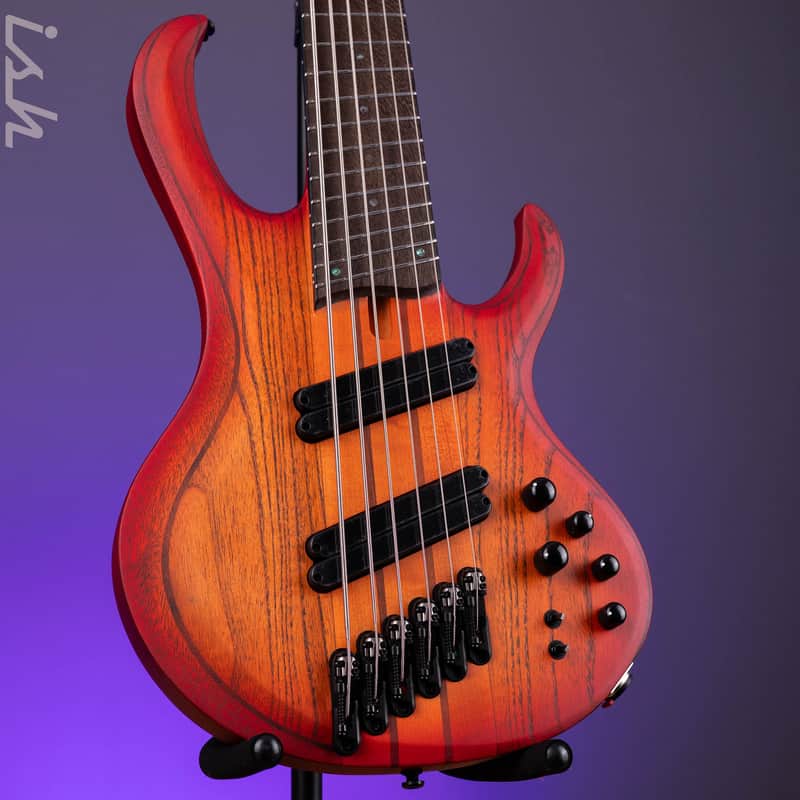 Ibanez BTB866MS 6-String Bass Workshop Brown Topaz Burst Flat image 1