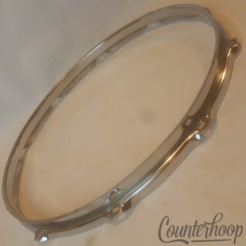 Ludwig 14" Supraphonic Snare Drum Batter Rim/Hoop 10-Lug-Hole Chrome Vintage 60s image 1