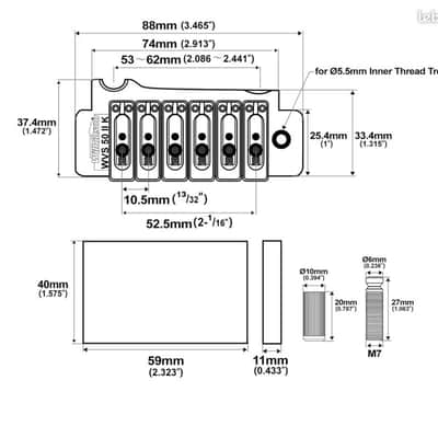 Wilkinson WVS50 IIK CR Guitar Tremolo Vibrato Whammy Bridge in Chrome image 8