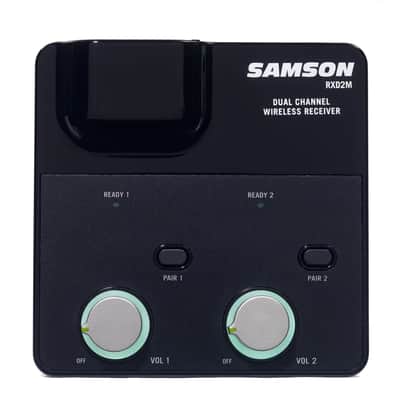 Samson XPD2m 2.4 GHz Dual Channel Wireless Tabletop Receiver System with (2) LM7 Lavalier Mics and (2) DE5 Headset Mics (PXD1 x 2/RXD2M) image 3