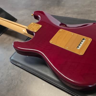 Fender Custom Shop Stratocaster 40th Anniversary Concert Limited Edition 1994 UK Exclusive ARTIST ONLY Eric Clapton Mark Knopfler Rory Gallagher George Harrison Keith Richards etc Ruby Red Ash Body Gold Hardware AAA Flame Neck USA American FSR Guitar image 20
