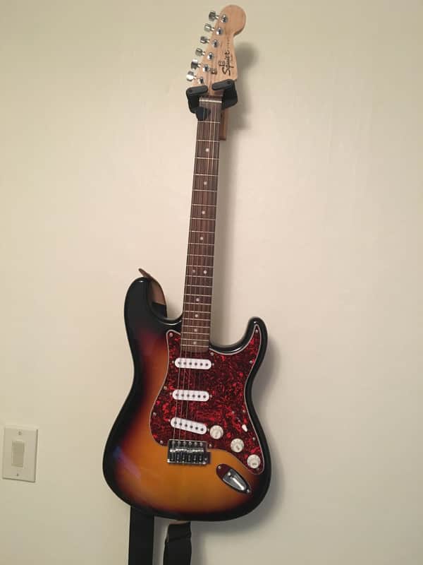 Fender Squier Stratocaster Sunburst w/ Red Tortise Pickguard | Reverb