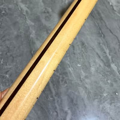 Maple 22 Fret Electric guitar Neck part 25.5" parts Locking nut Natural gloss image 5