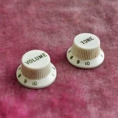 Vintage 1960's Fender Jazzmaster Knob Set PRE-CBS Volume Tone Knob Slab board Clay dot JM image 1