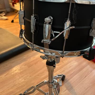 Ludwig LB408 Black Beauty 8x14 Stealth Brass Snare Drum Matte Black image 2