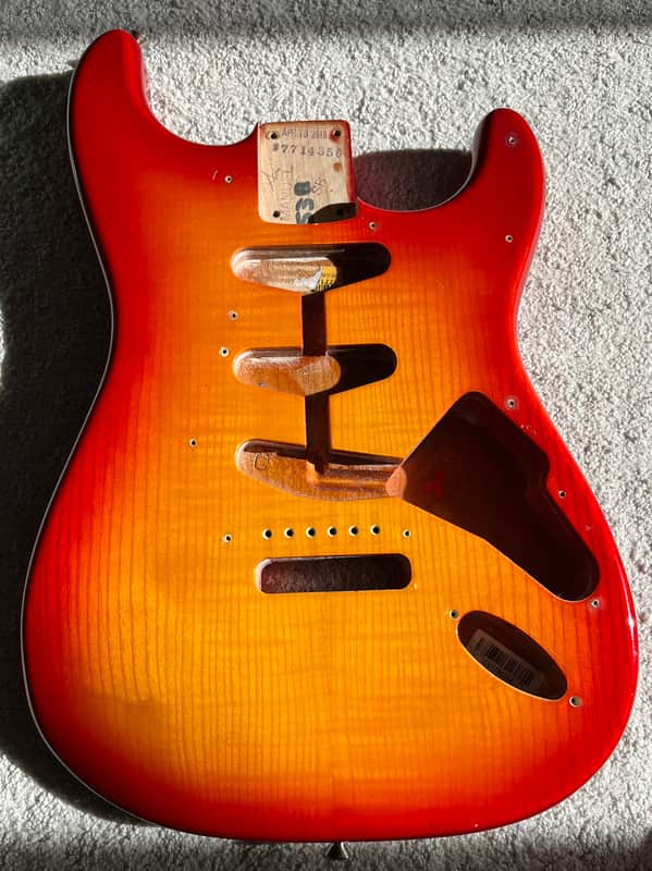 Fender Rarities Series Flame Ash Top American Original '60s Stratocaster Body Plasma Red Burst image 1